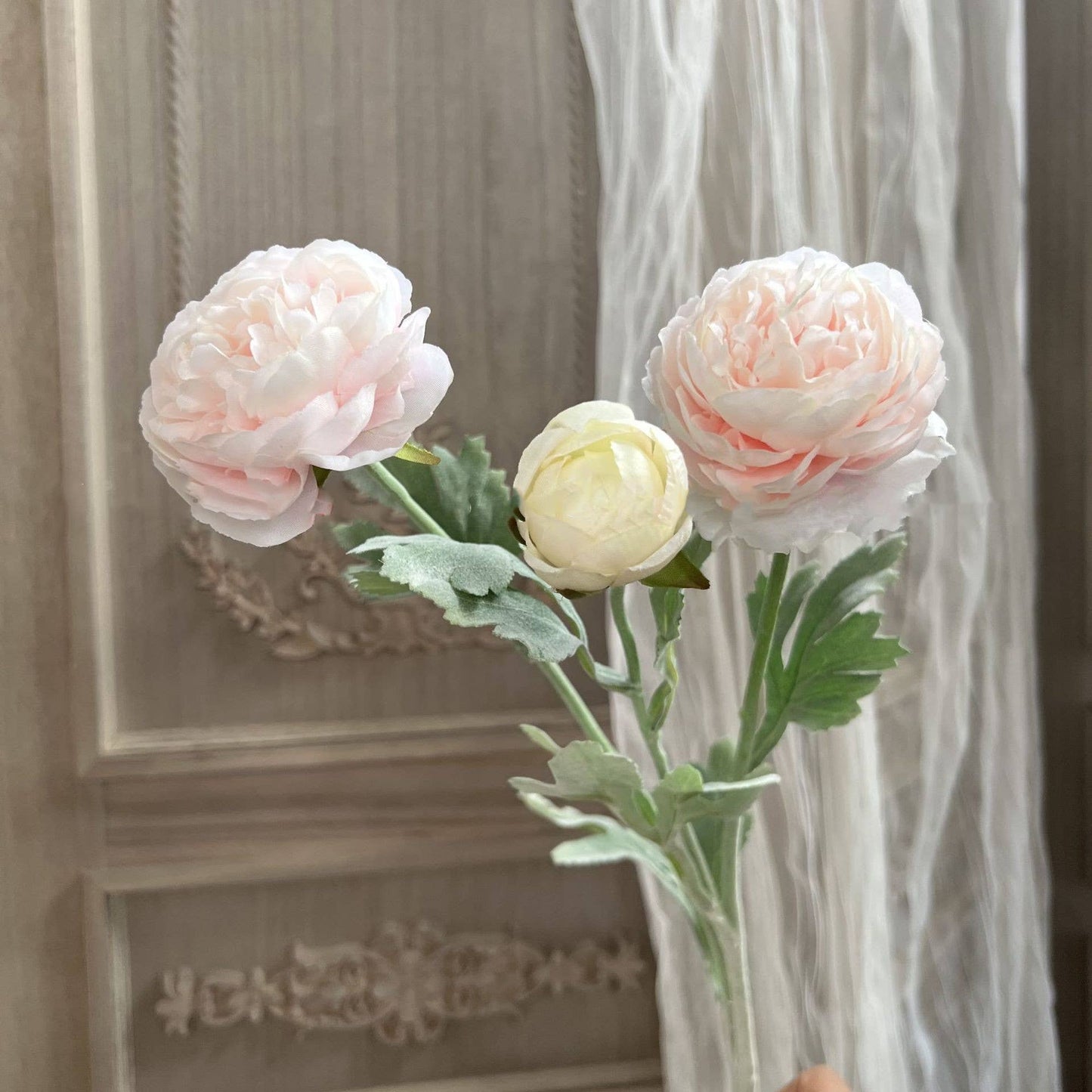 19'' Silk Ranunculus Single Spray Flowers, Spring Ranunculus