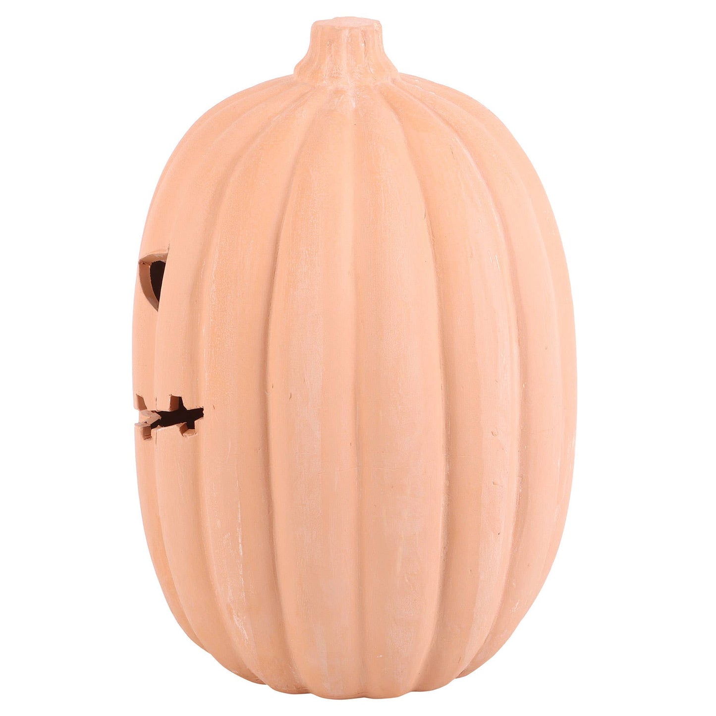 12" Terracotta Halloween Pumpkin Decoration