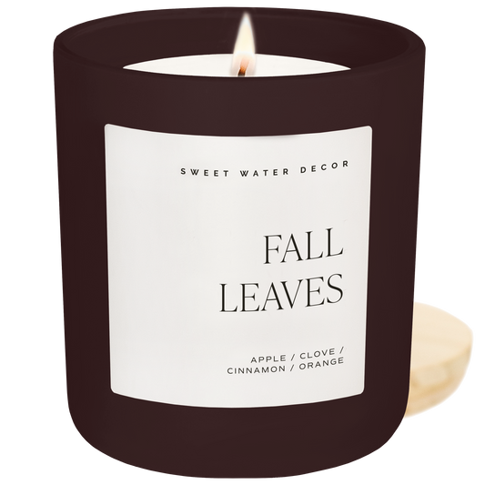 Fall Leaves Soy Candle - 15 oz Matte Jar