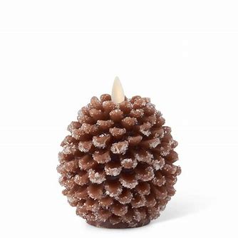 4.5" Luminara Glitter Pinecone Flameless Candle