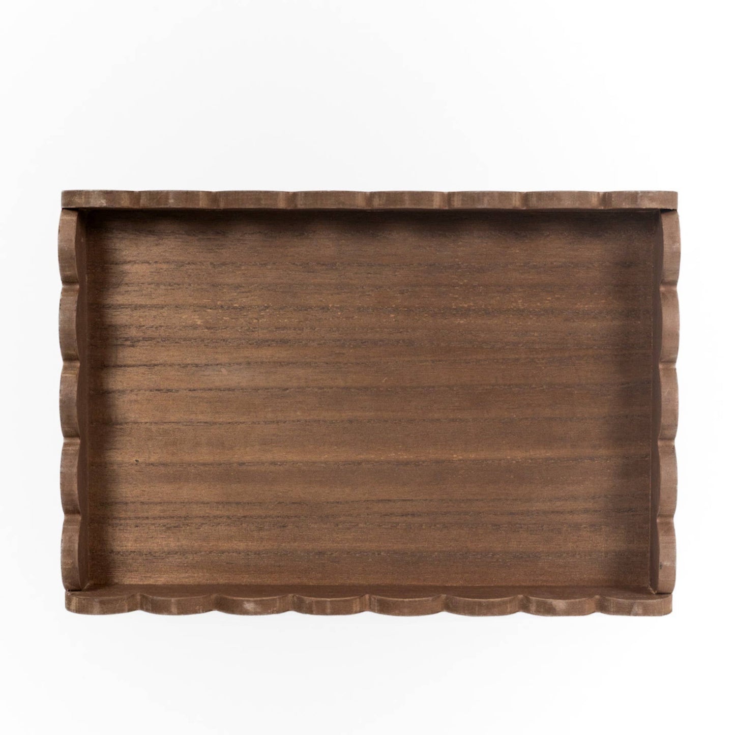 Espresso Wood Scalloped Tray