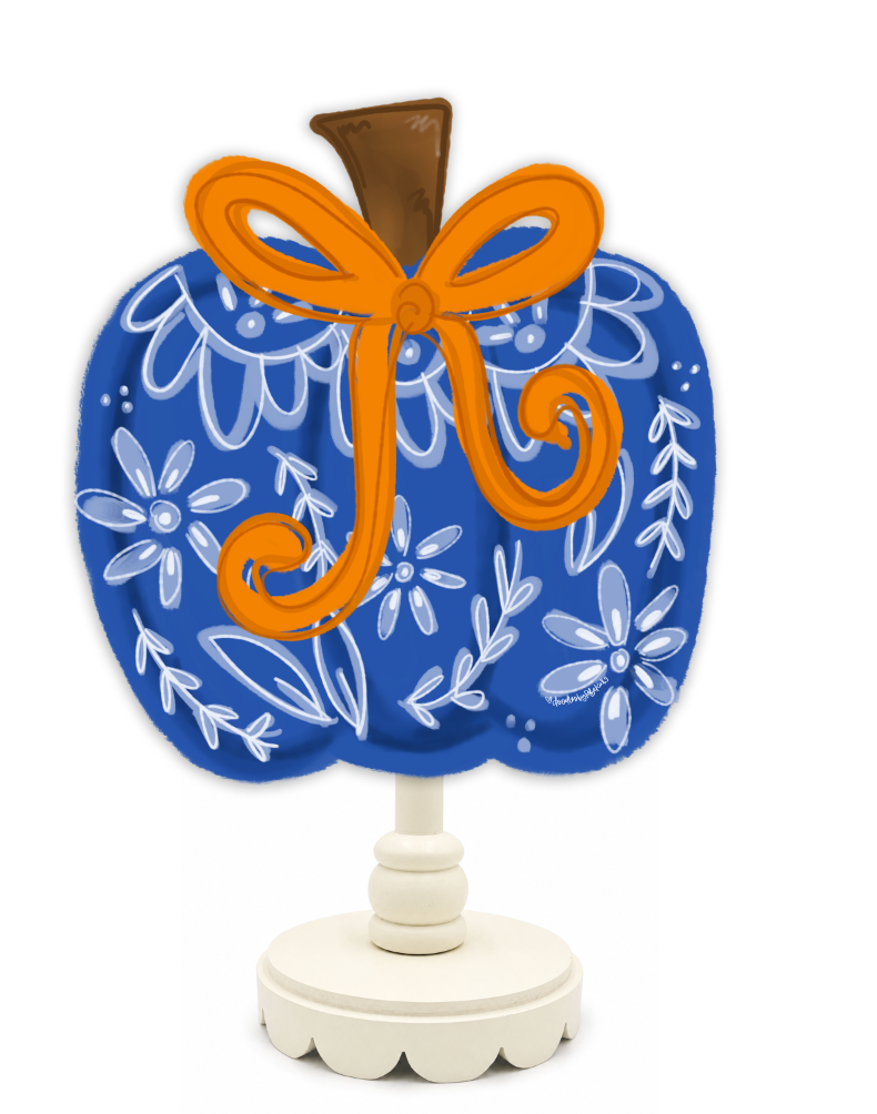 Blue Chin Pumpkin Topper by Doodles By Rebekah