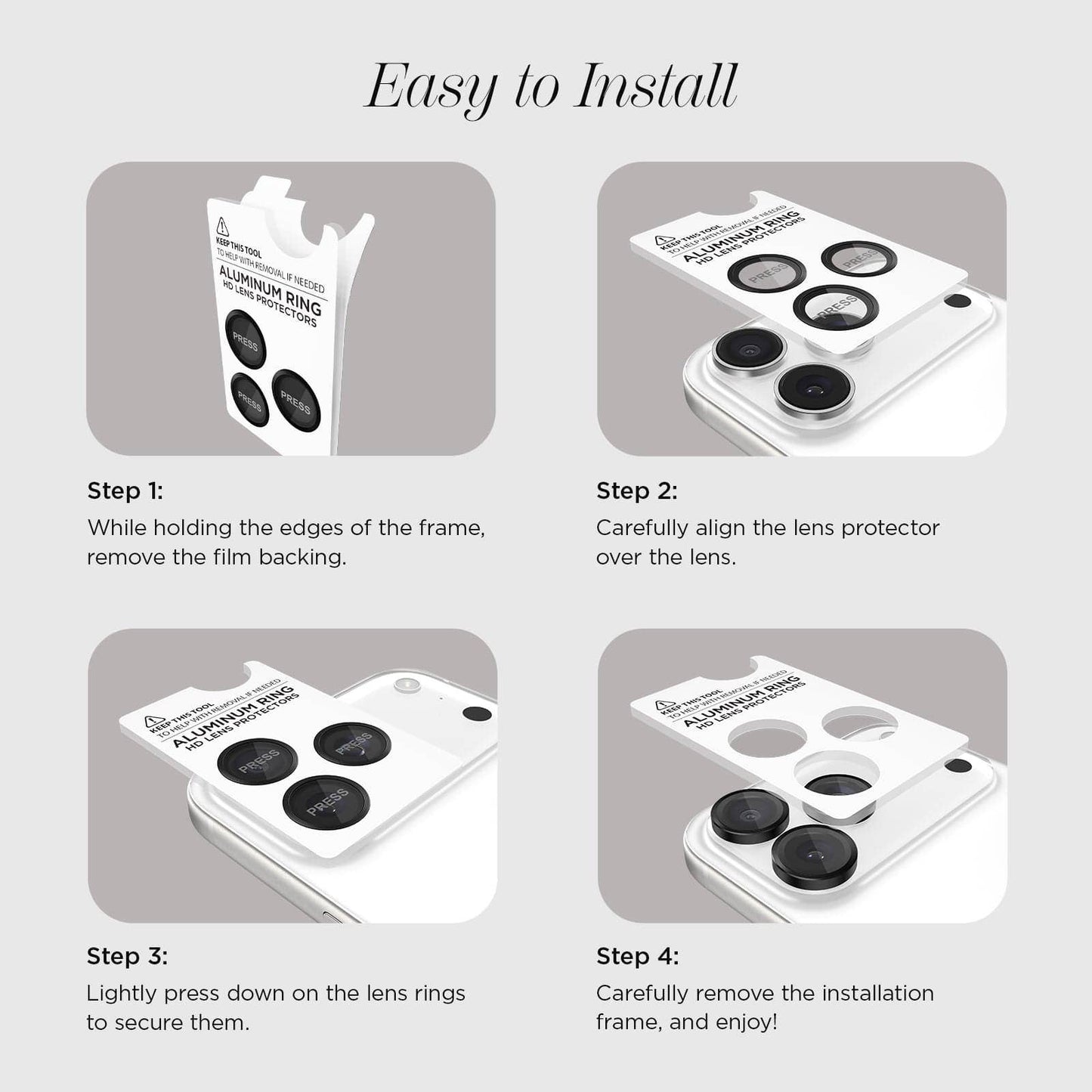 Aluminum Camera Lens Protector Black - iPhone 17 Pro/Pro Max