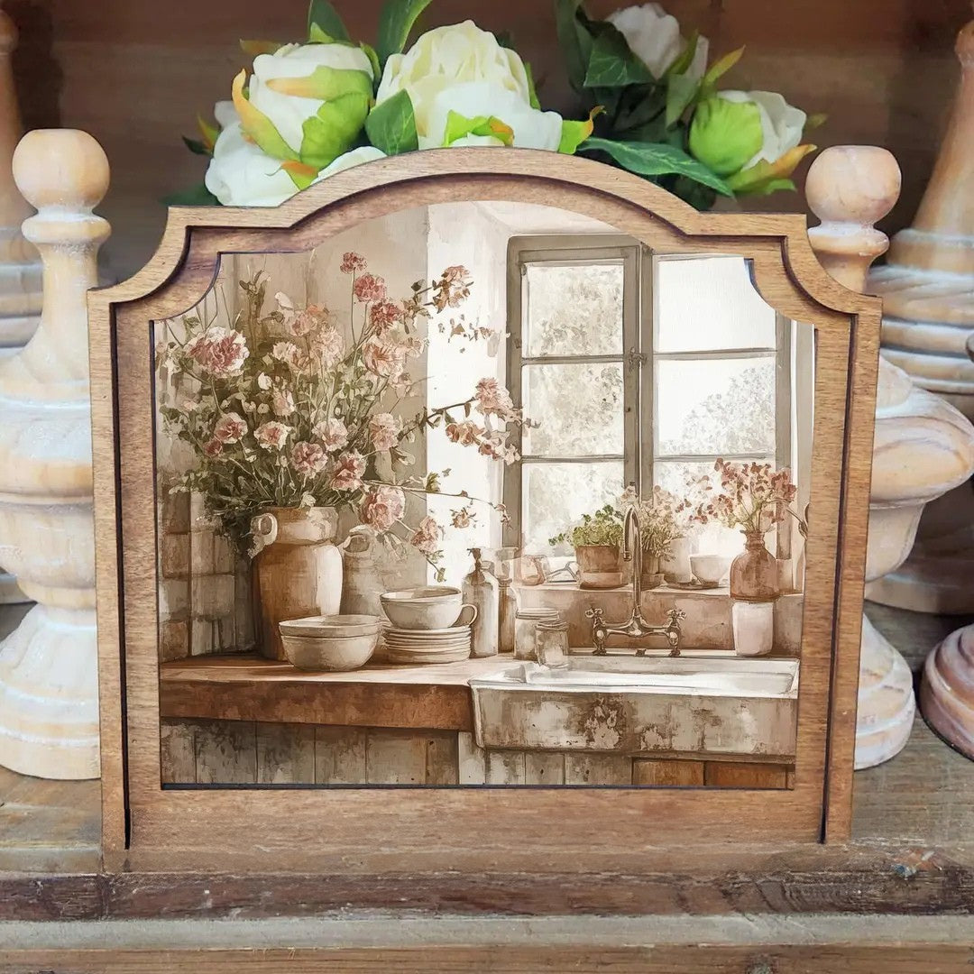 Spring Rustic Kitchen Framed Art