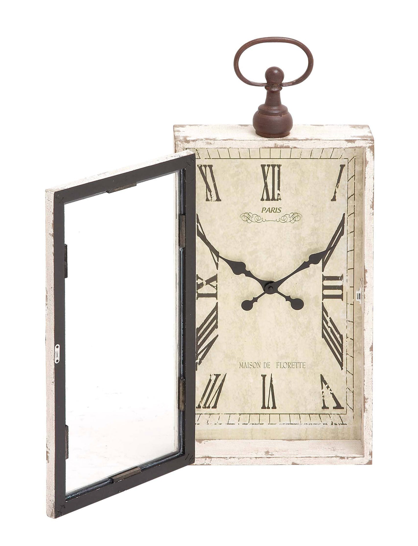 Vintage White Wooden Wall Clock