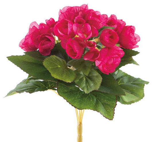 10" Artificial Begonia Flower Bush - 49th & Magnolia