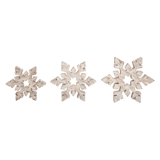 Resin White Christmas Rustic Snowflake