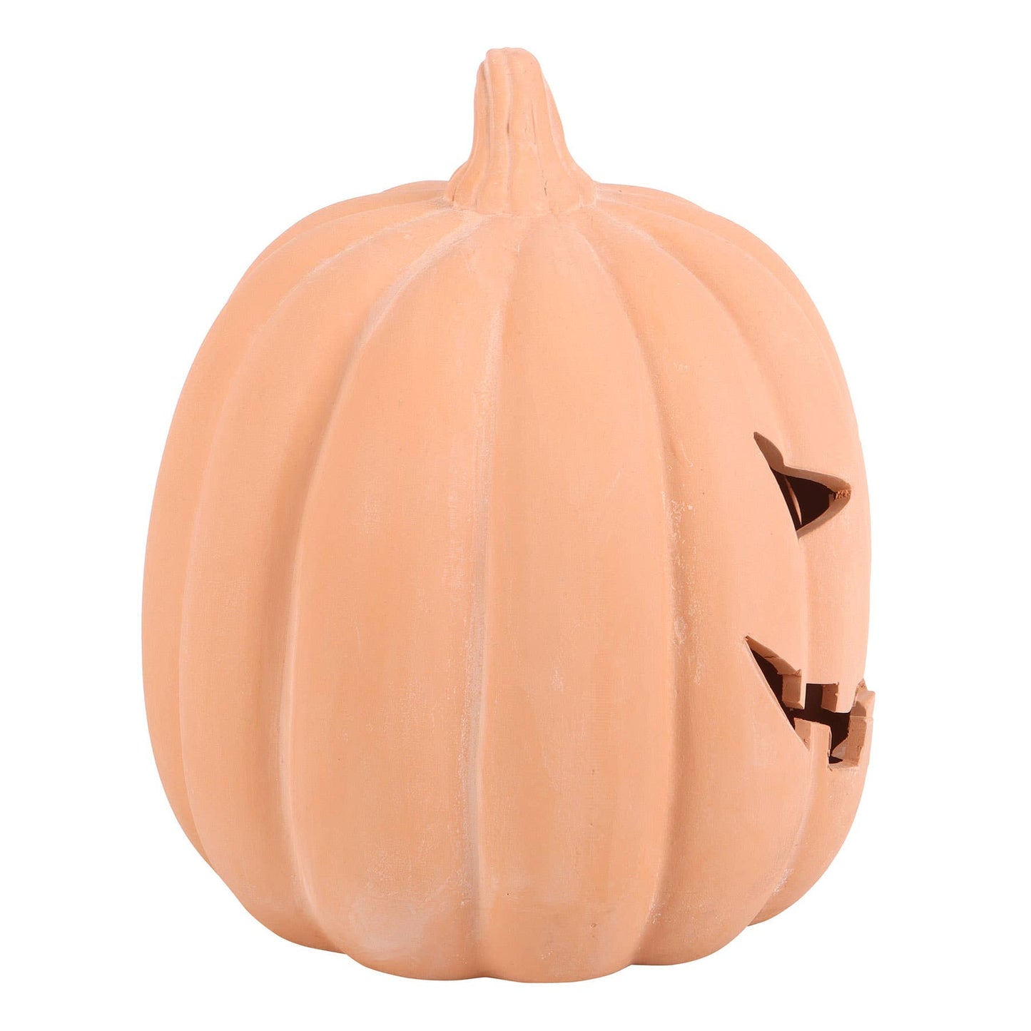 9" Terracotta Halloween Pumpkin Decoration