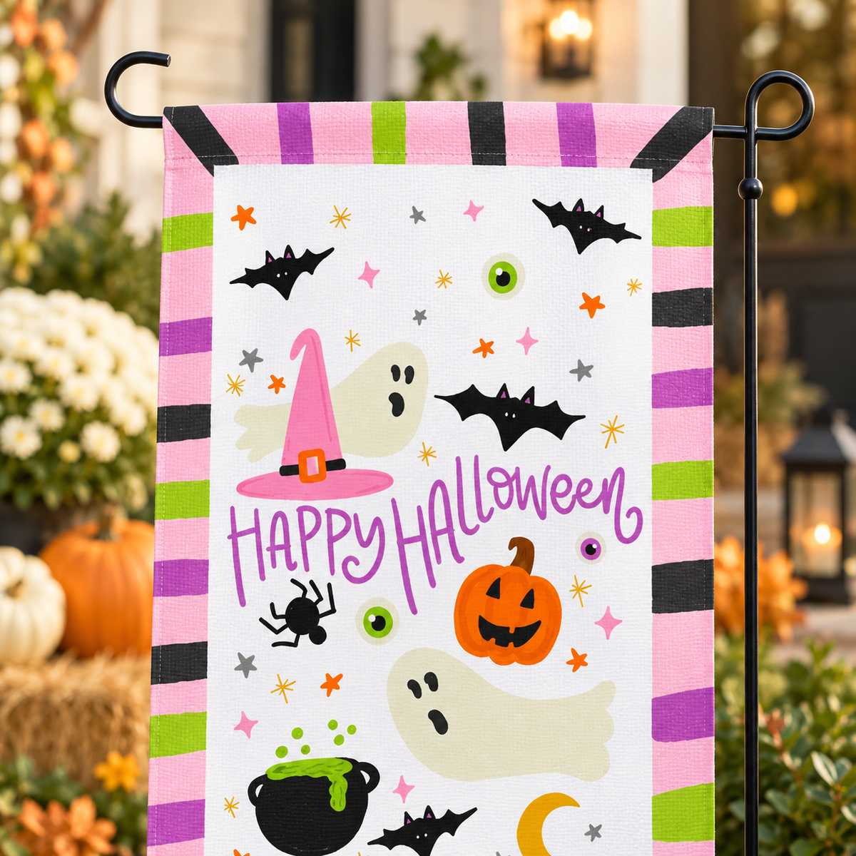 Happy Halloween Icons Garden Flag