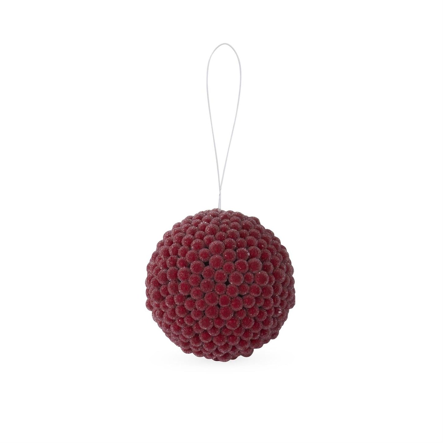 4.25 Inch Icy Red Berry Ball Ornament