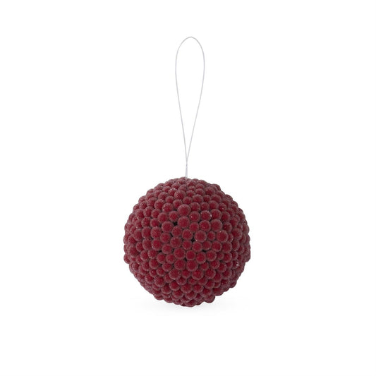 4.25 Inch Icy Red Berry Ball Ornament