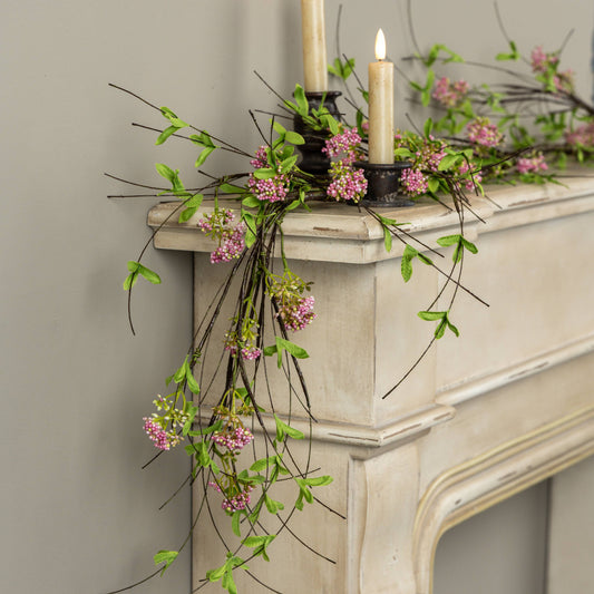 5' PINK BOXWOOD & WILDFLOWER VINE GARLAND