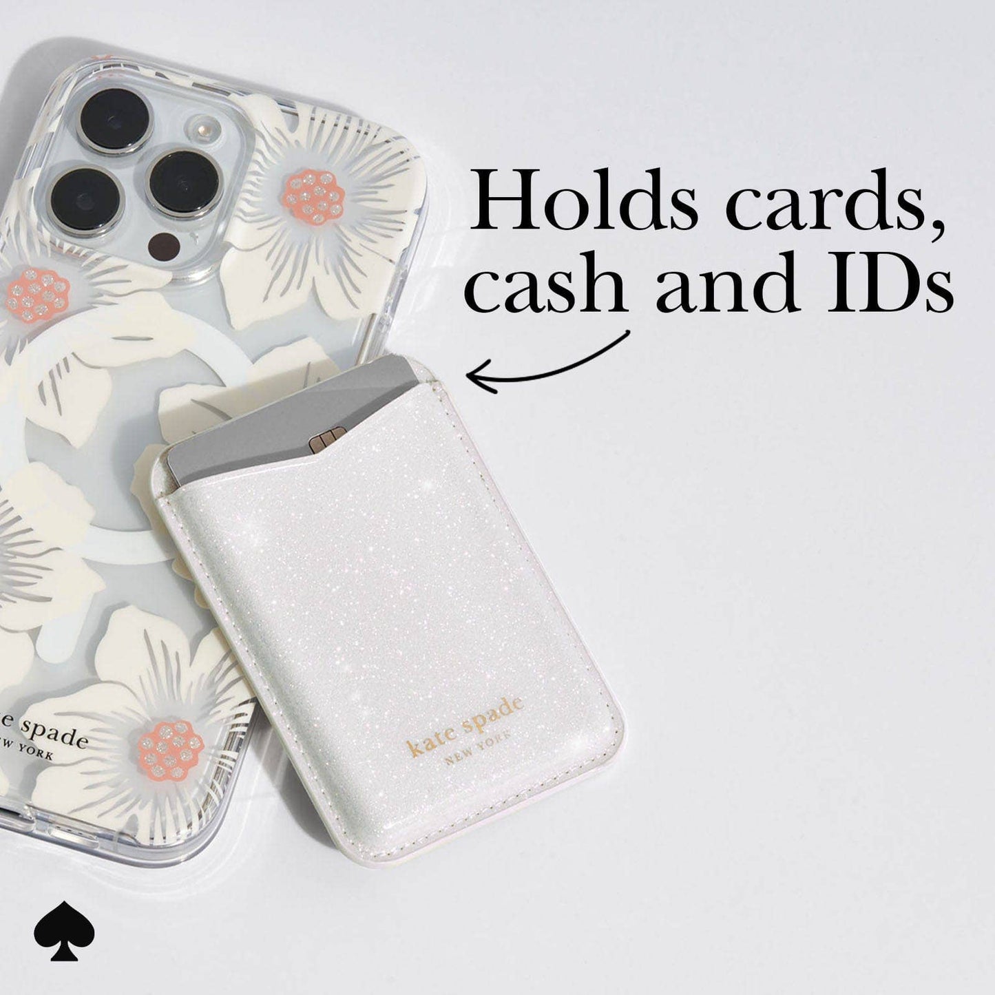 Kate Spade New York Wallet MagSafe White Glitter