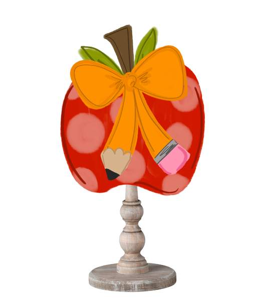 Apple with Bow Topper (Base Sold Separately)