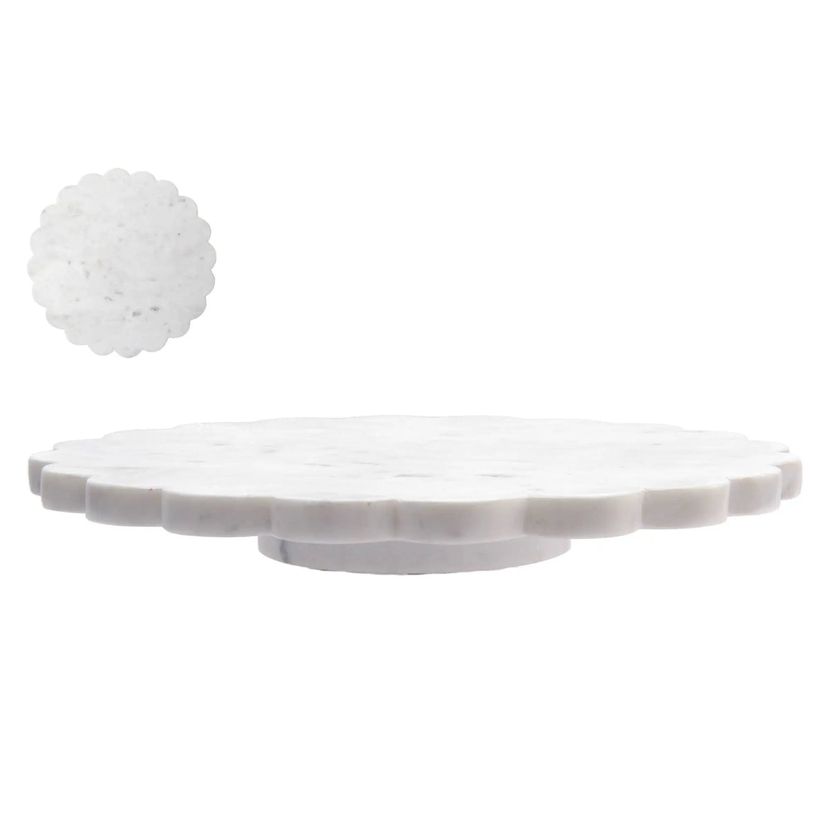 Marble Scallop Lazy Susan by IH Casa Decor