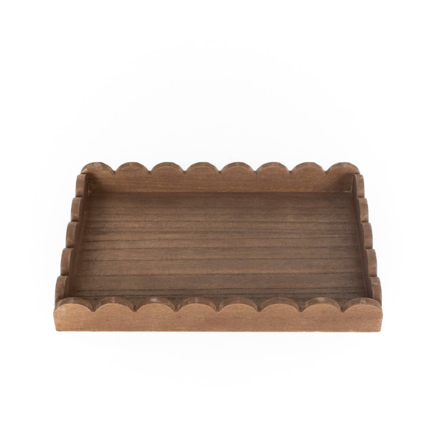 Espresso Wood Scalloped Tray