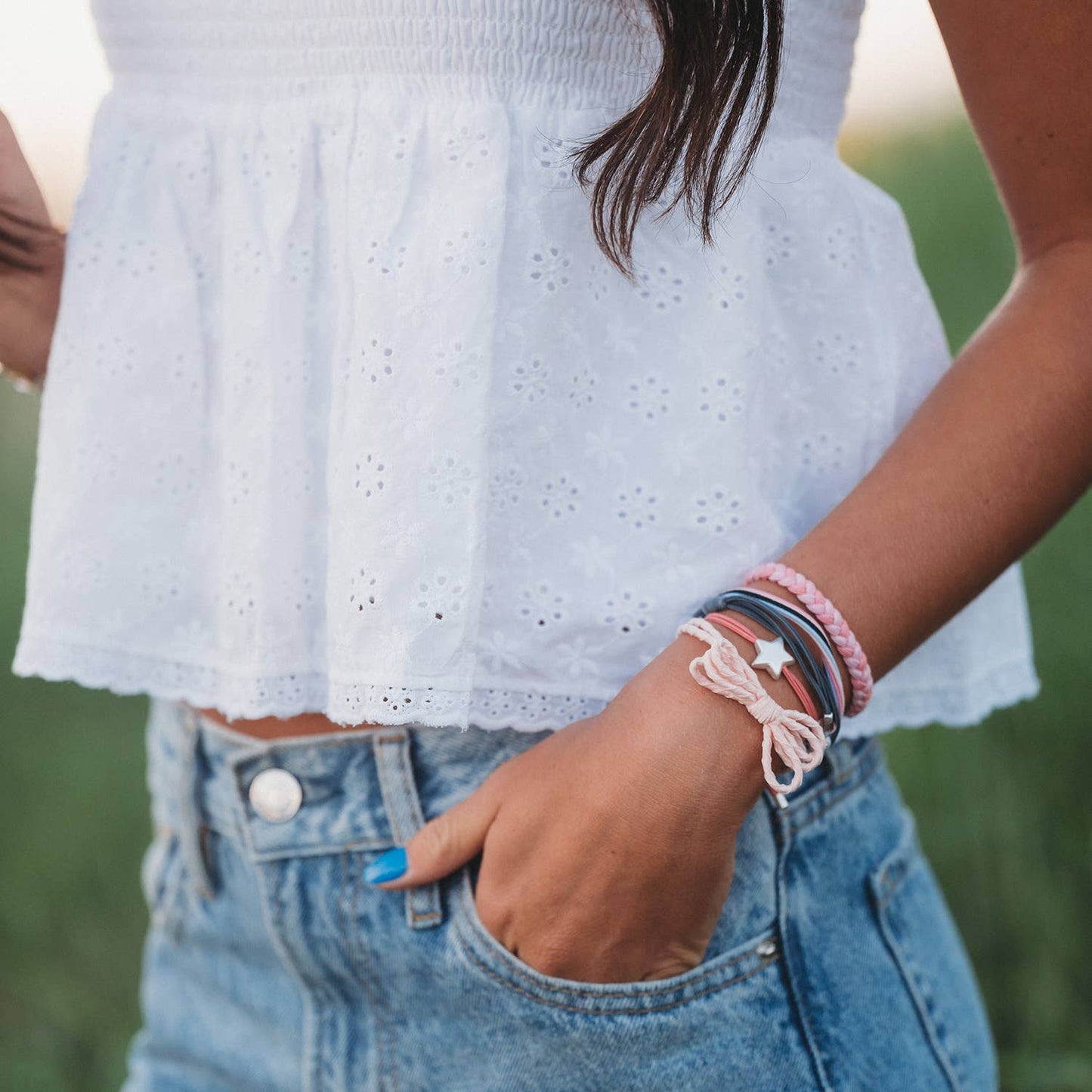 "Wish" Silver Star Hair Tie Bracelets