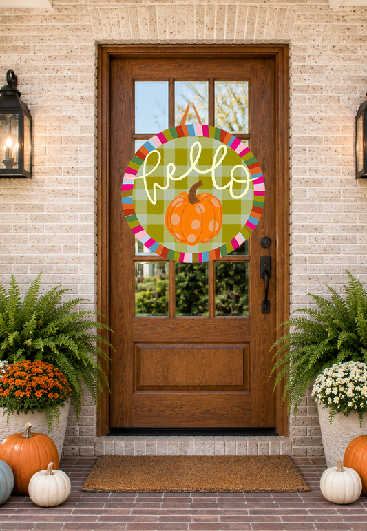Hello Pumpkin Door Hanger by Doodles By Rebekah