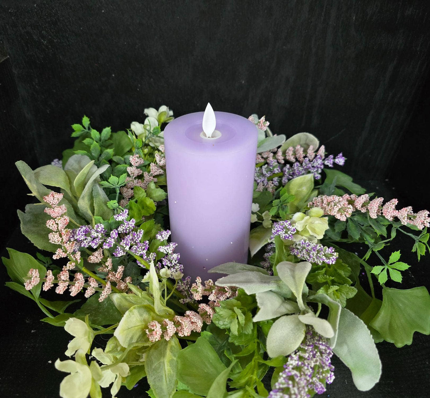 Soft Sage Bloom 6.5in Candle Ring
