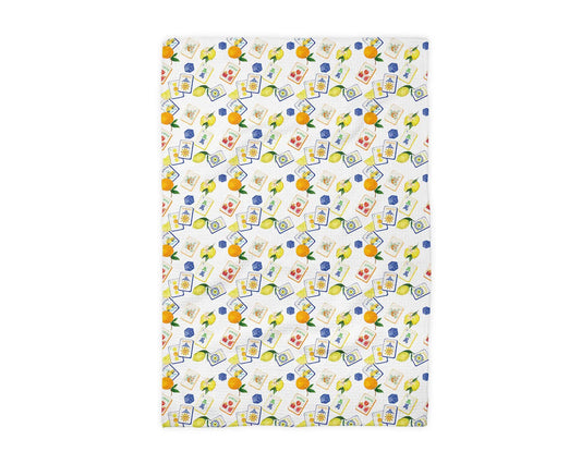 Mahjong Kitchen Towel Lemon Citrus Amalfi Summer Mahj by Canary Road