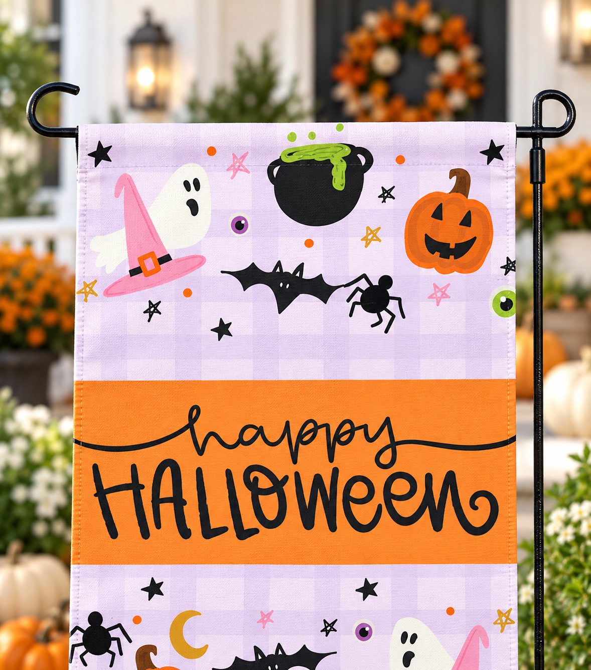 Happy Halloween Icons Garden Flag