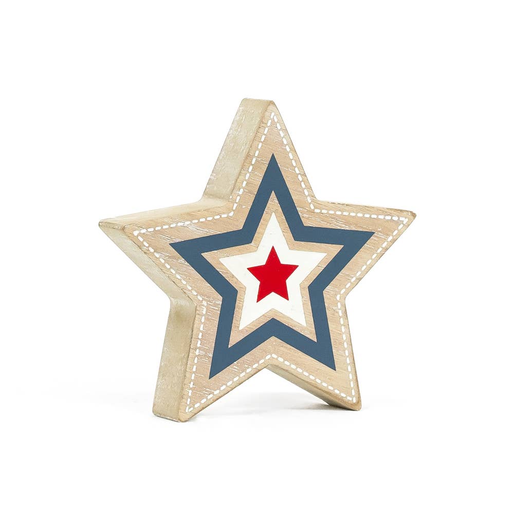 5x5" Chunky Wood Americana Star