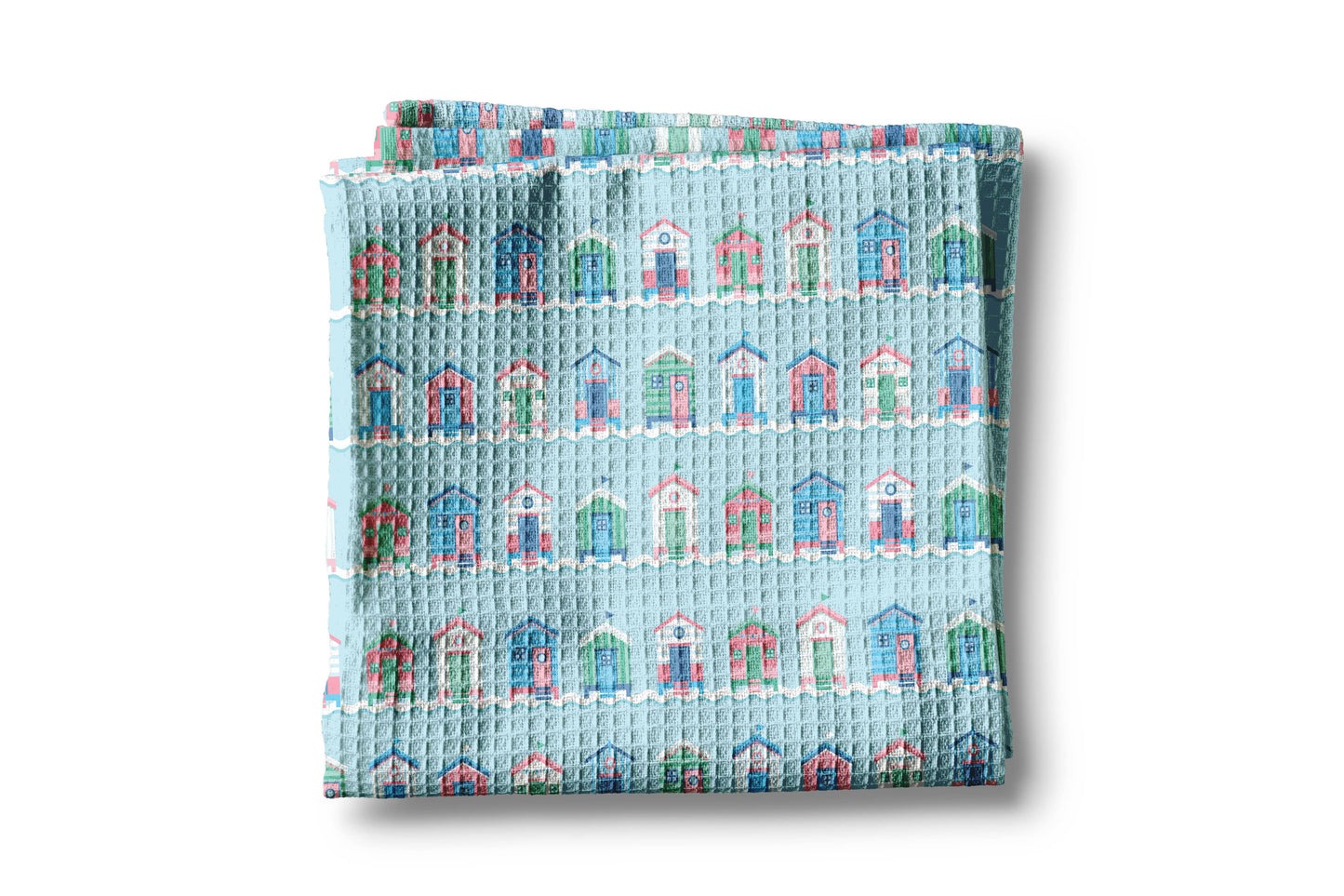 Beach House Row Ocean Kitchen Towel Nautical Seaside Coastal