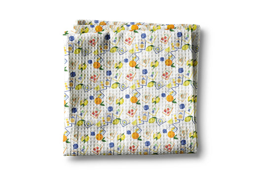 Mahjong Kitchen Towel Lemon Citrus Amalfi Summer Mahj