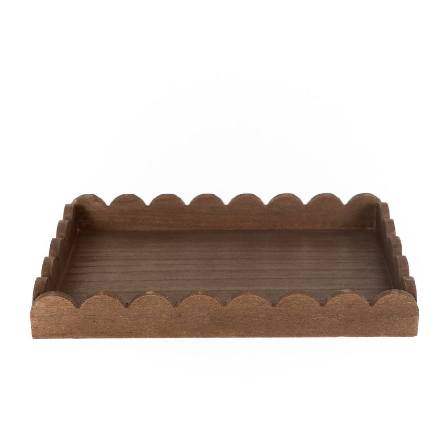 Espresso Wood Scalloped Tray