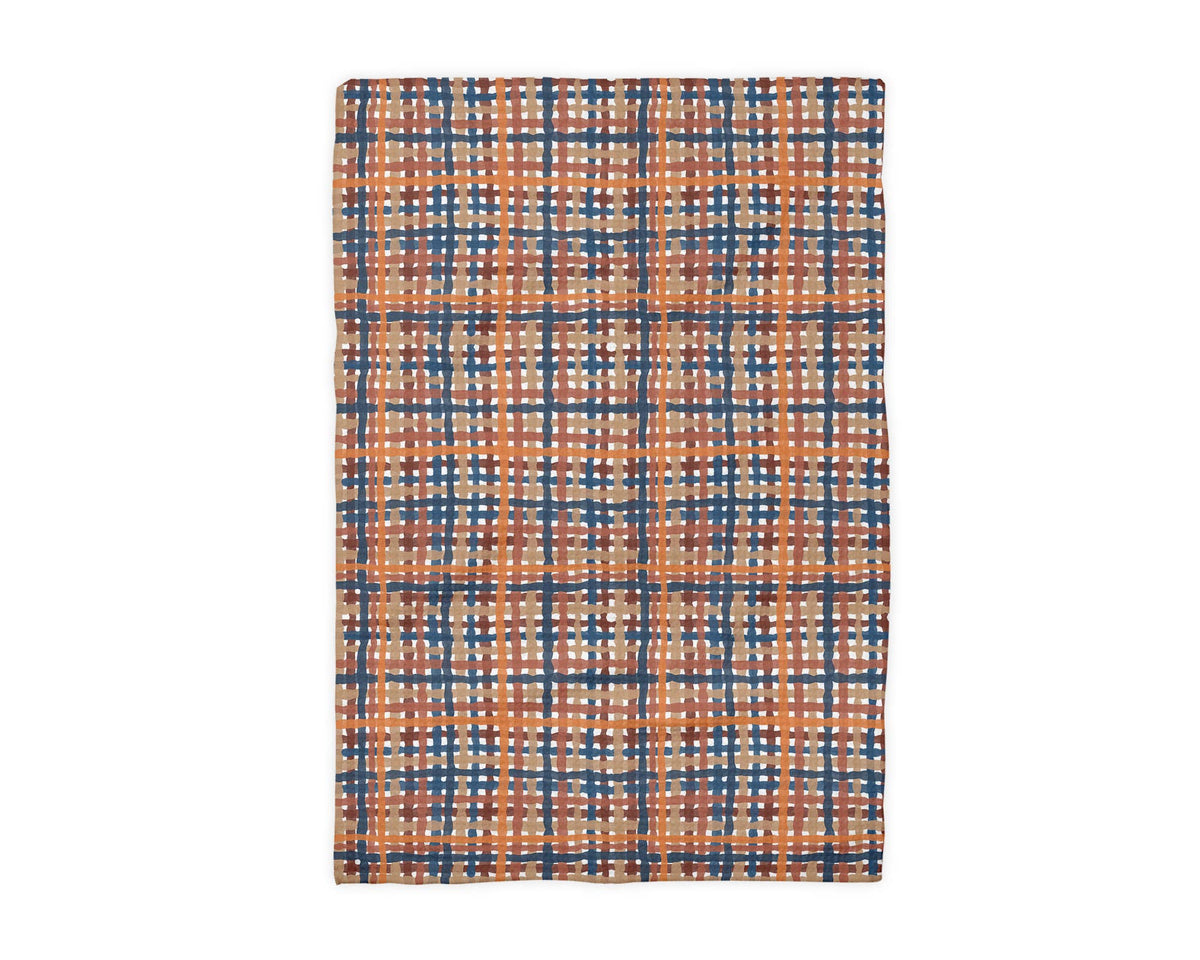 Fall Autumn Plaid Farmhouse Kitchen Towel Waffle Pumpkin