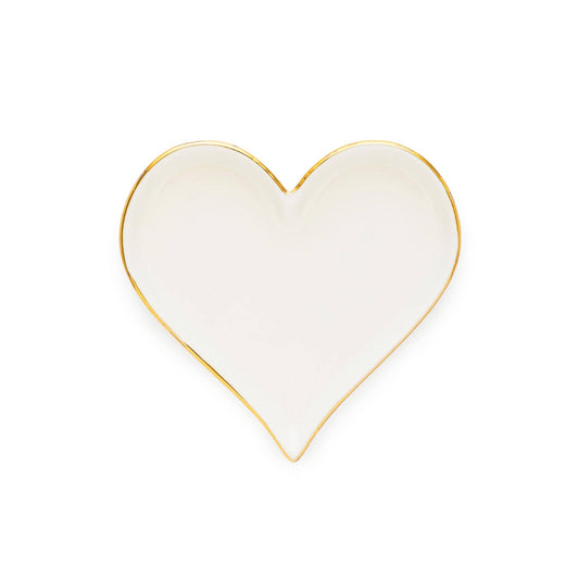 Gold Bordered Heart Trinket Tray
