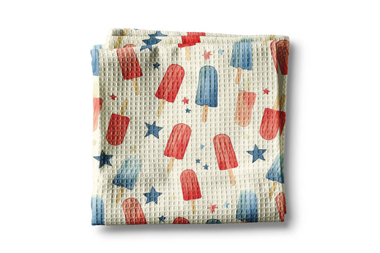 July 4th Popsicle Kitchen Towel Patriotic Red White Blue