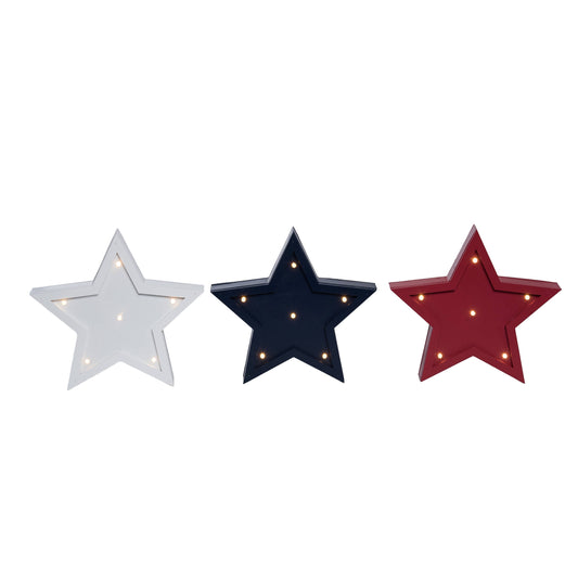 LED Star Tabletop Decorations - (Set of 3)