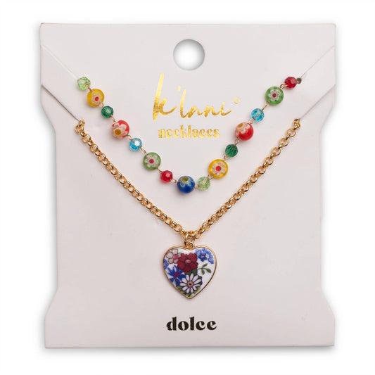 "Dolce Vita' Floral Glass Beads Necklace Set