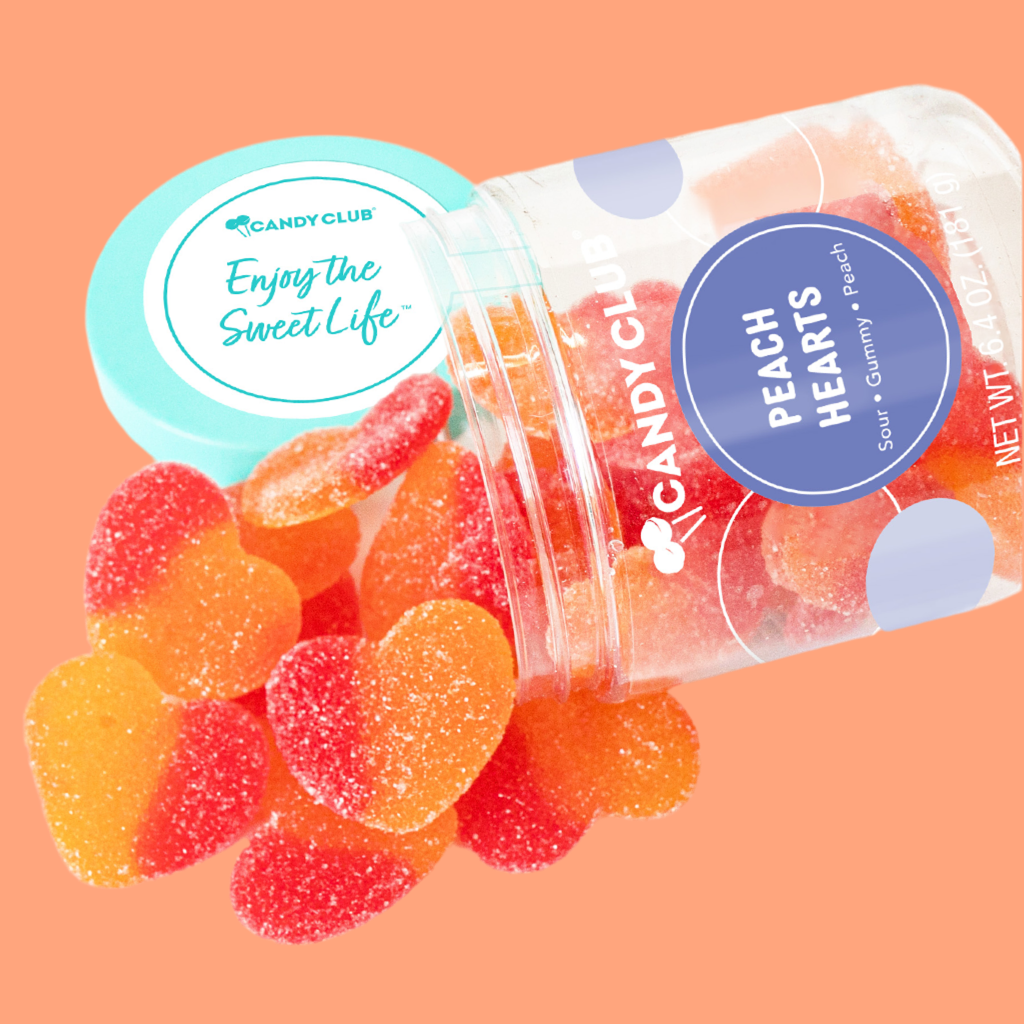 Peach Hearts Candy Club Gummies
