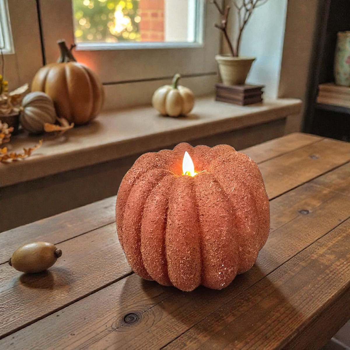 Chunky Moving Flame Grunge Pumpkin 6x5in by Wholesale Home Decor