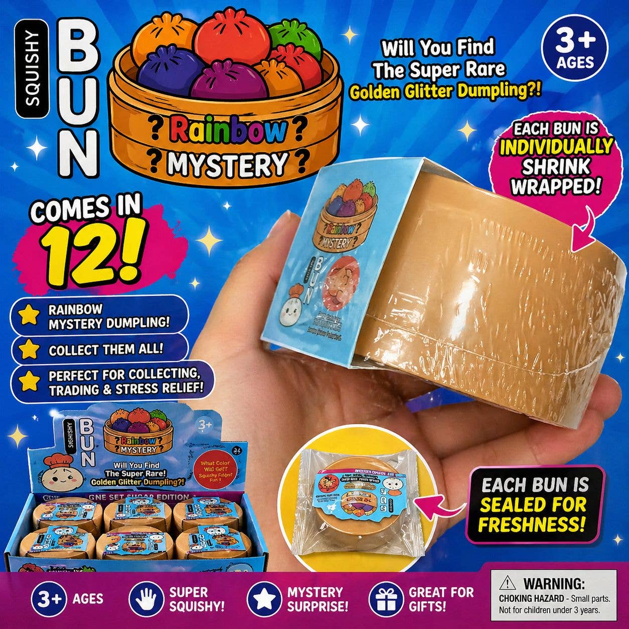 Glitter Edition Dumpling Squishy  – Viral Mystery Dumplings