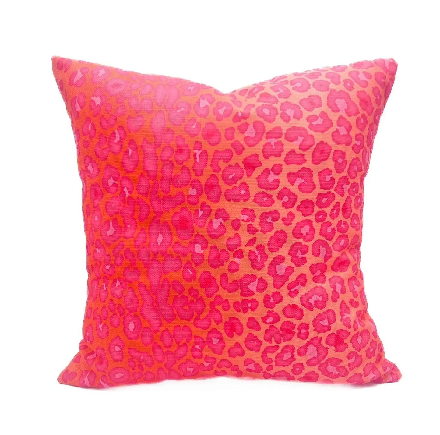 Pink and Orange Leopard Print Pillow