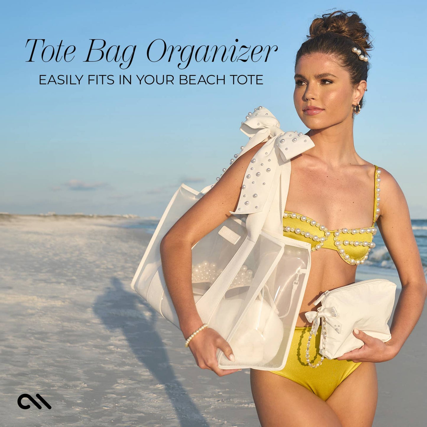 Case-Mate Ivory Pearl Bow Waterproof Zip Pouch