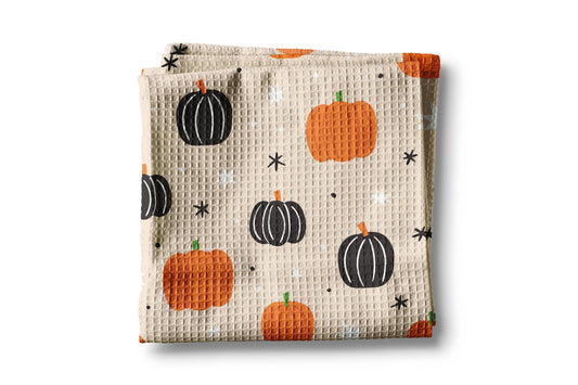 Pumpkin Retro Halloween Fall Kitchen Towel Waffle Weave