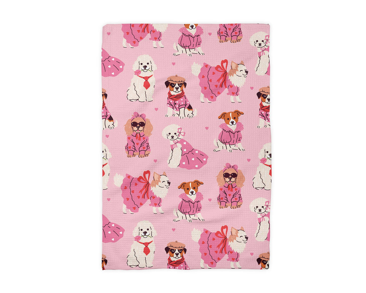 Valentine Pet Shop Puppy Waffle Kitchen Towel