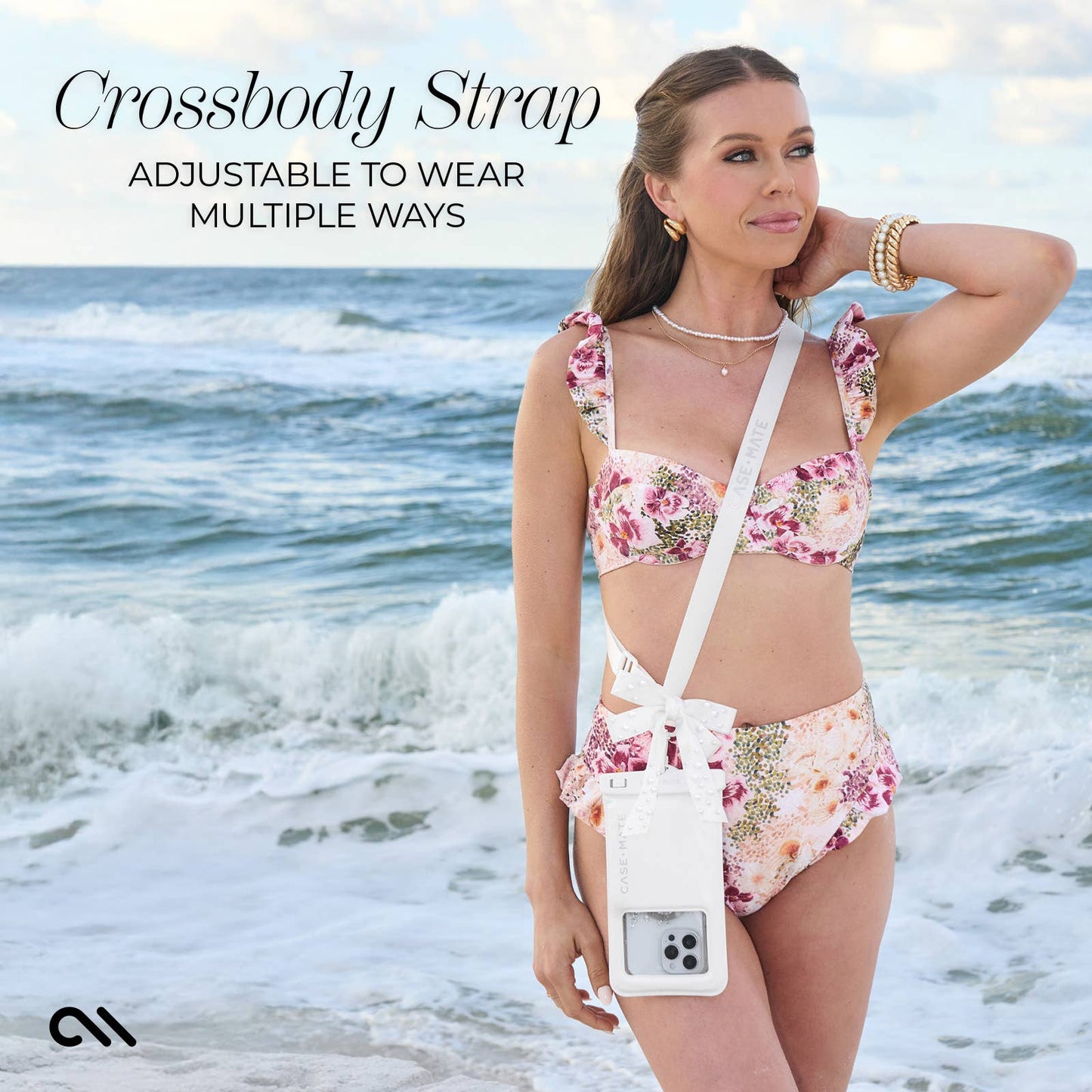 Case-Mate Ivory Pearl Bow Waterproof Floating Pouch