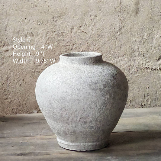 Matte White Handmade Terracotta Vase