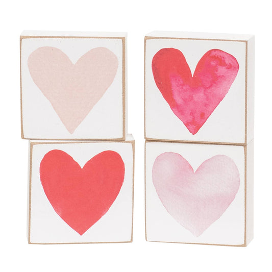 Watercolor Heart 2” Square Blocks Set