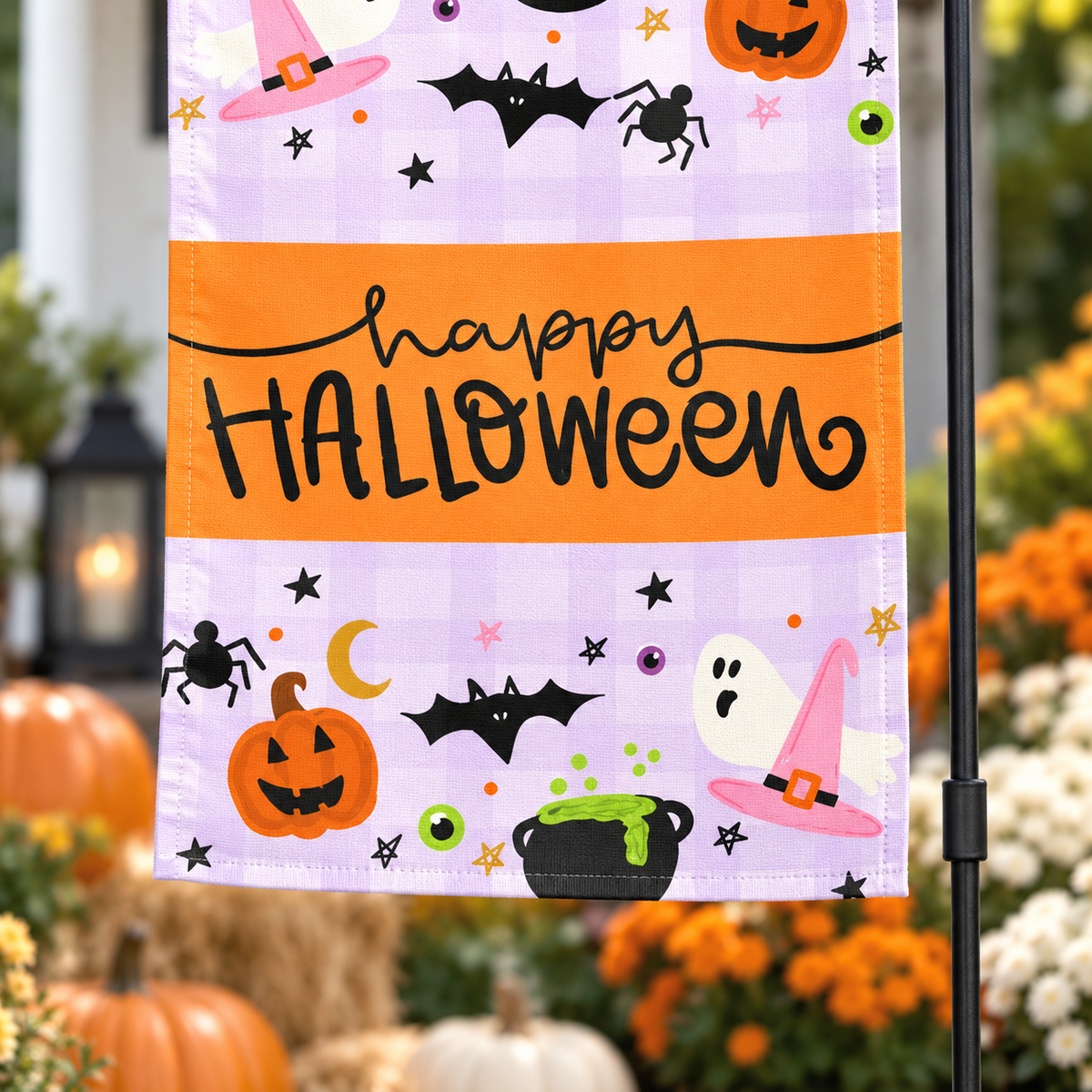 Happy Halloween Icons Garden Flag