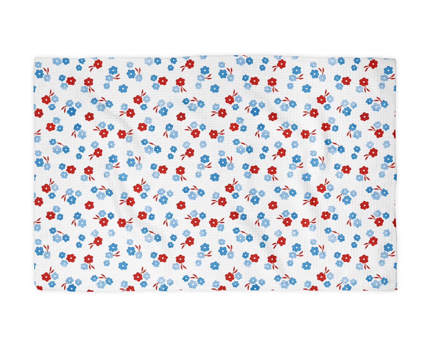 4th July Patriotic Red White Blue Flag Kitchen Towel Waffle