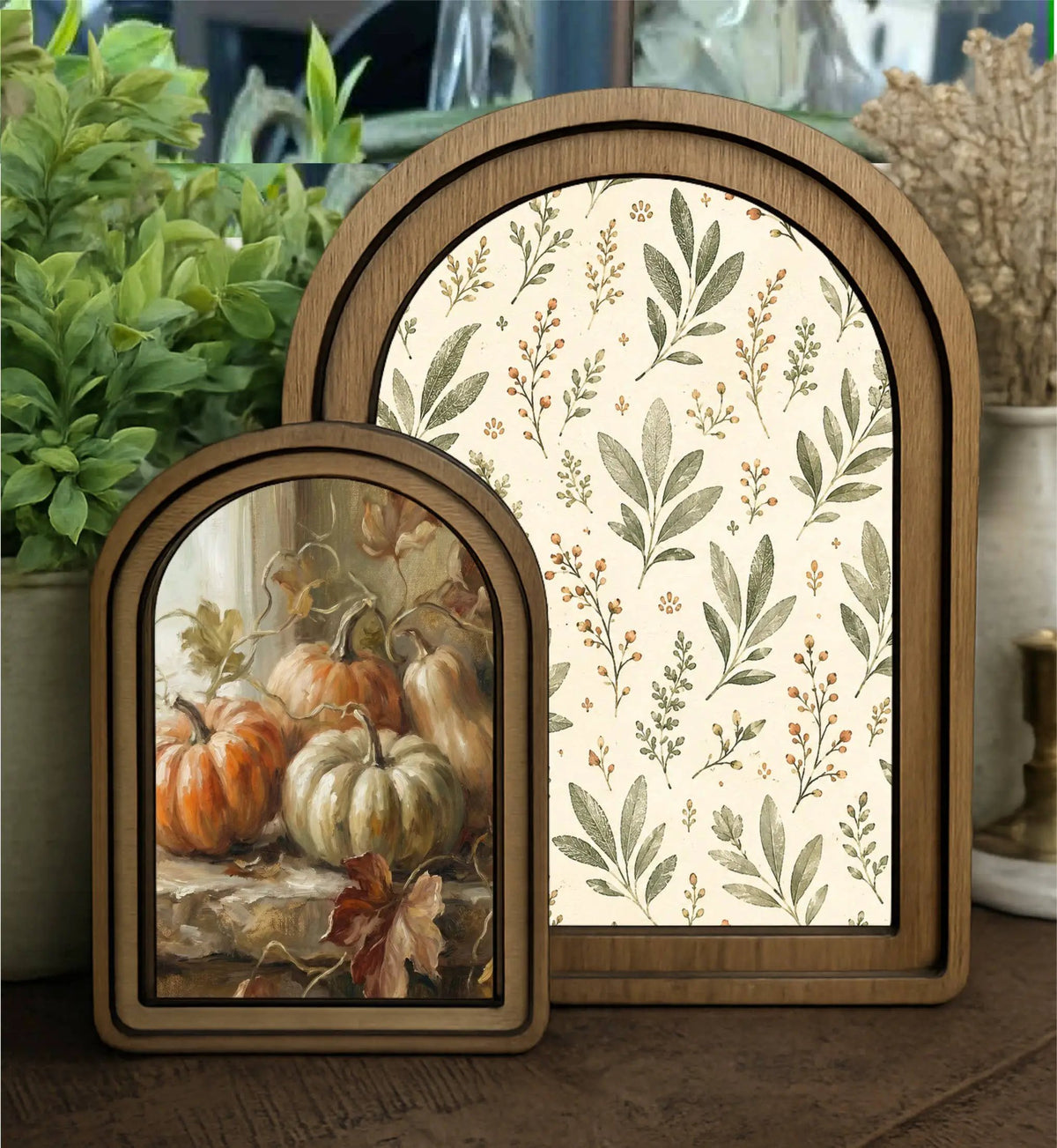 Layered Set Pumpkin Still Life Canvas Art by Redeemed Decor