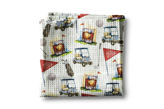 Fathers Day Golf Cocktail 19th Hole Golfing Towel Gift Best