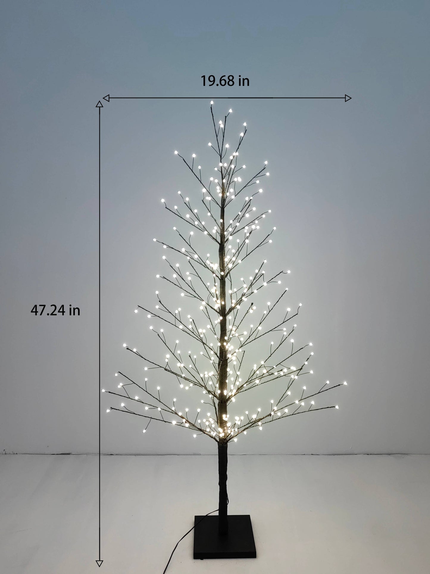 47in Black Birch Tree with 349 LED Lights Indoor Use Only