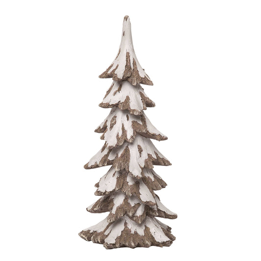 Resin 12.25" White Christmas Snowy Tree